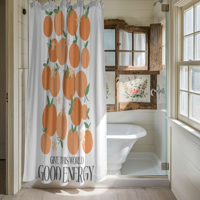 Rideau de douche rustique 1 pièce Boho, H 74 po x l 71 po