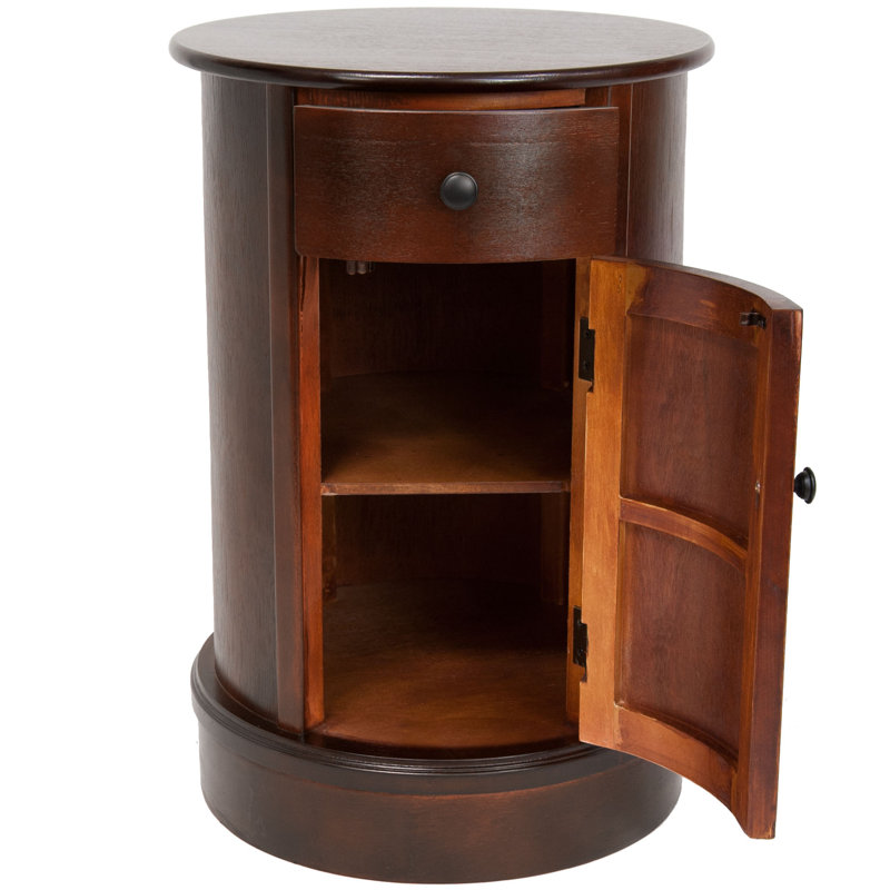 KeAndre 17.5'' W Solid Wood Nightstand, Cherry