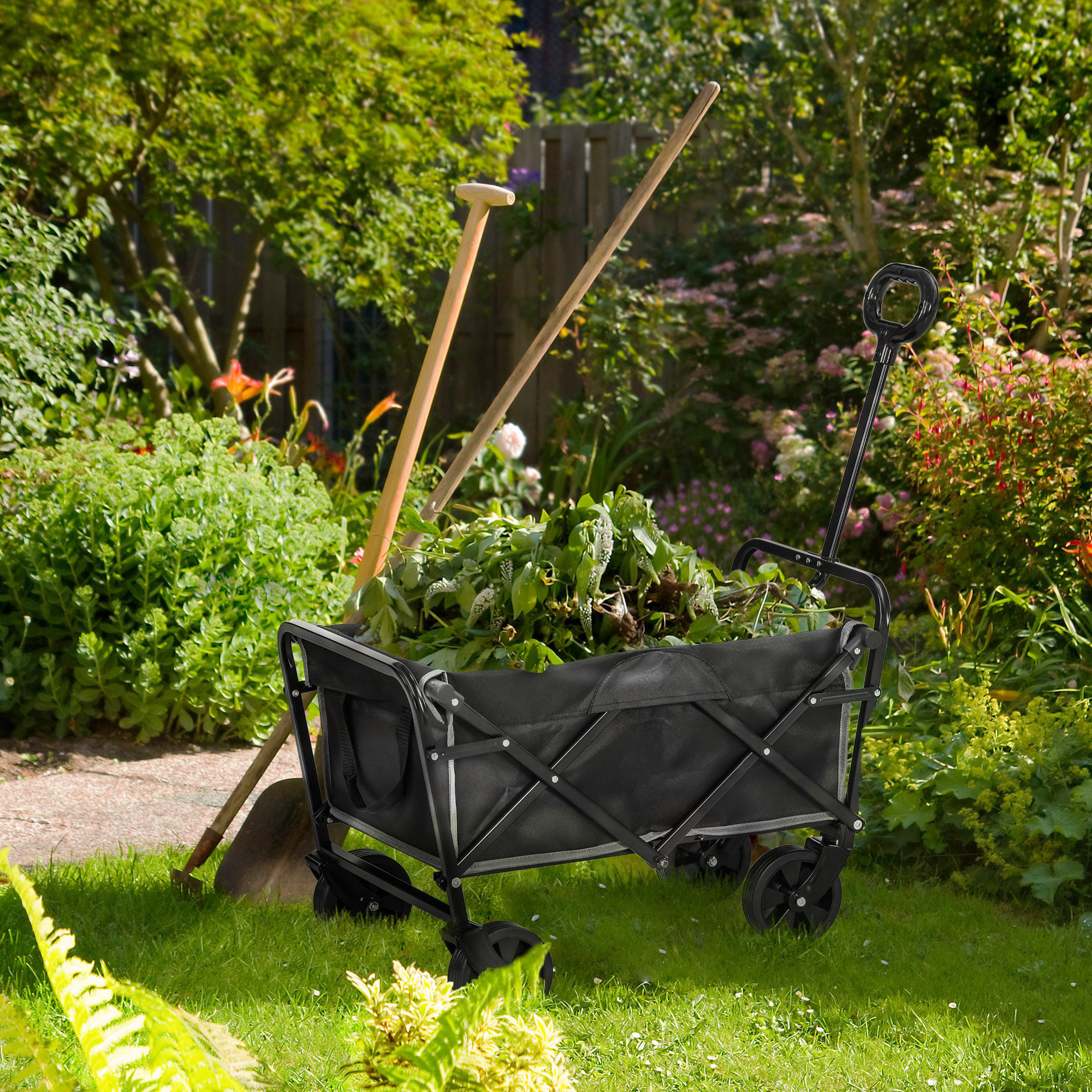 PAWHUT Poussette buggy pliable animaux chariot pliant chien chat porte-gobelet panier de