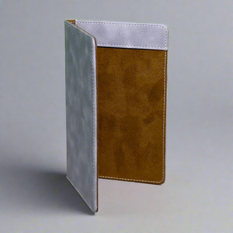 Leather Booklet Notepad Holder, Gray