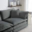 Canapé modulaire en chenille gris avec canapé 2 places et repose-pieds, base en bois massif, rembourrage en éponge de qualité, fabrication confortable Home décider 4, rembourrage élevé, détente