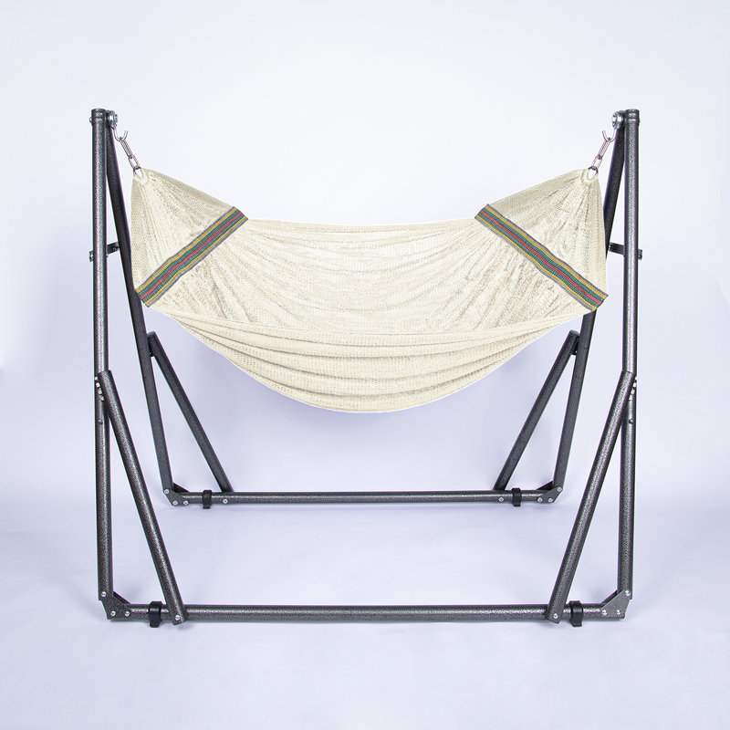 Chaise hamac et balançoire 2 en 1 avec support Kassab, Ivoire