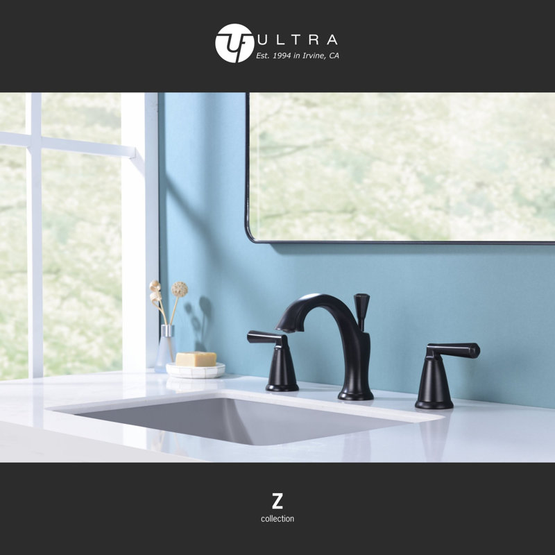 Z Collection Two-Handle 6" to 10" Widespread Lavatory Bathroom Faucet with Drain Assembly - Oil Rubbed Bronze