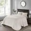 Couvre-lit réversible de couleur crème - Rembourrage confortable en coton, conception classique, taille du tissu traité prélavé pour une nuit apaisante, motif