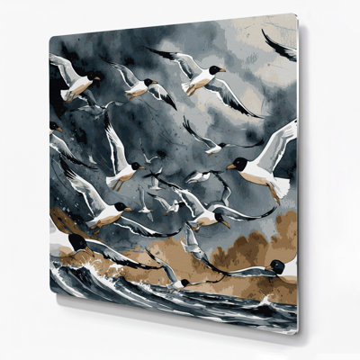 Oiseaux, art mural en métal noir