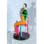Statue de violoniste colorée en bronze de style Picasso NIFao 15 po x 14 po x H 28 po