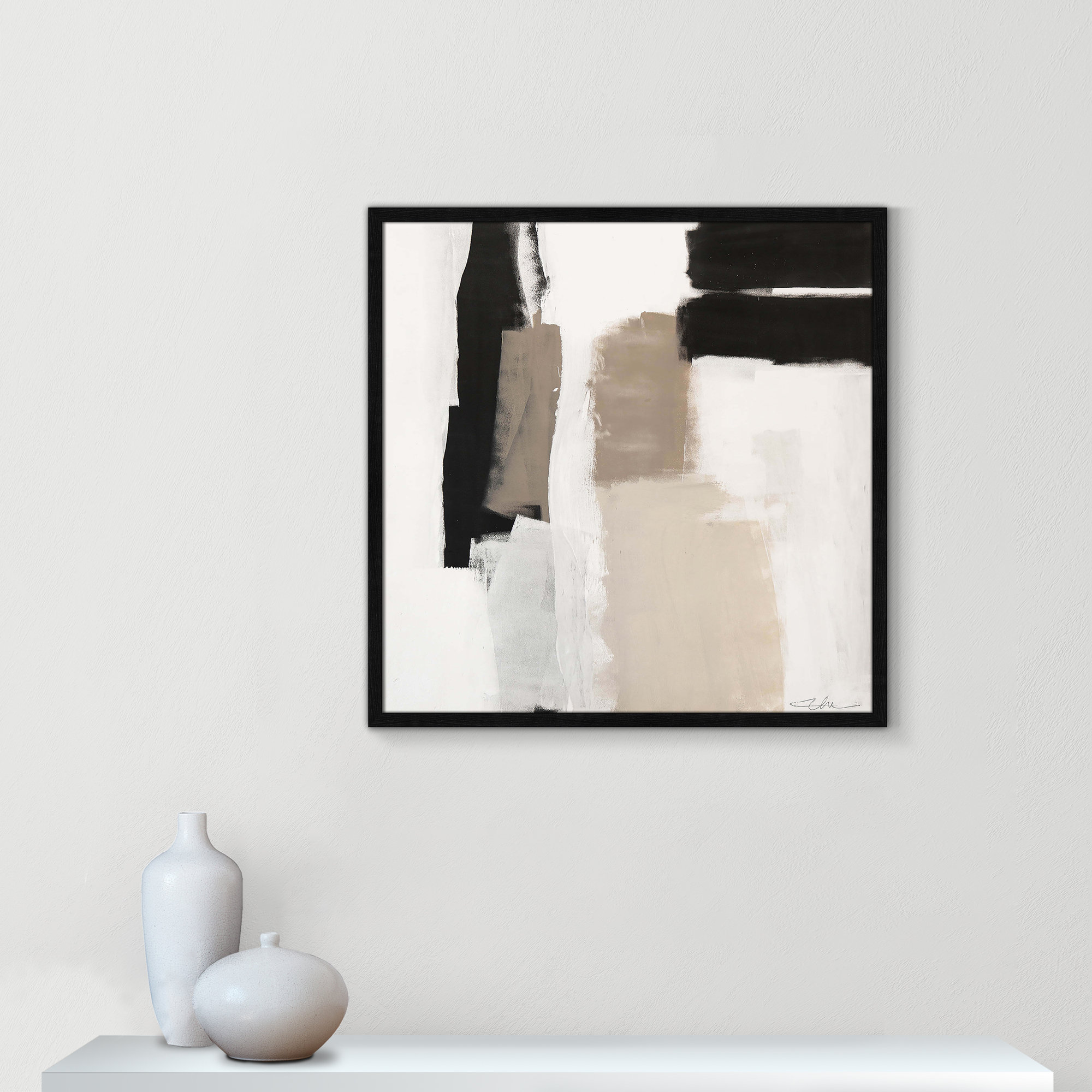 Earth Scapes II-A Print by Casa Fine Arts, Black Slim Framed, 27.5" H x 27.5" W x 0.75" D