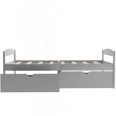 Lit plateforme simple avec deux tiroirs