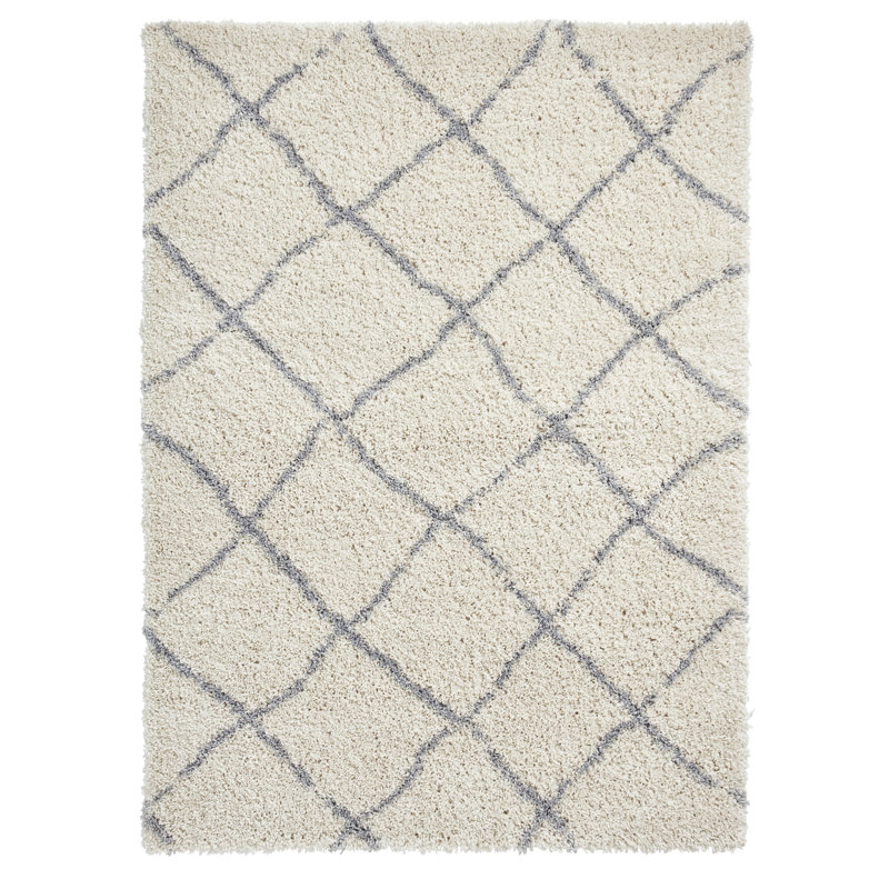 Handwoven Cream/Grey Rug, Rectangle 80cm x 150cm