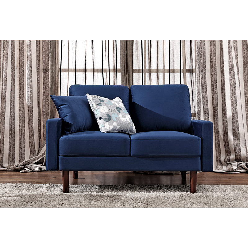 Causeuse Camilo, Velours bleu chic