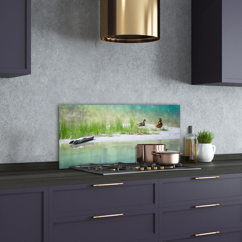 Mackinaw 50cm W x 100cm L Glass Peel and Stick Panel