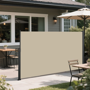 276'' X 71'' Retractable Side Awning, Waterproof & UV - Resistant Privacy Screen Divider, Roll - Up Balcony Shade In Beige, Ideal For Outdoor Sun Protection, Patio & Balcony Privacy Enhancement