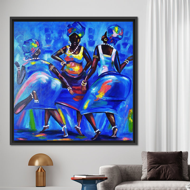 Print on Canvas, 80 cm H x 80 cm W, Black Floater Framed