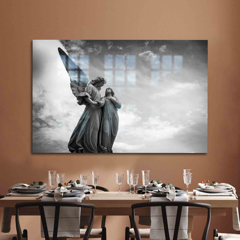 «Angel Wings», impression murale sur verre trempé pour une vue esthétique du paysage dans votre espace de vie