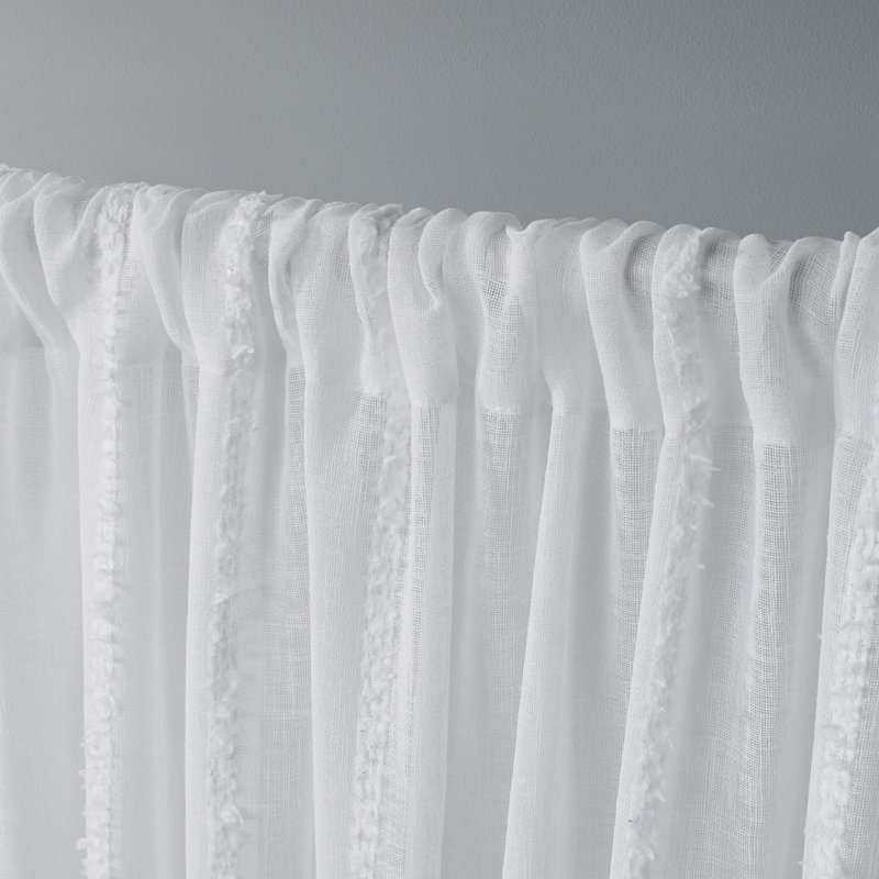 Vidal Sheer Curtain Pair, White, 54"W x 84"L