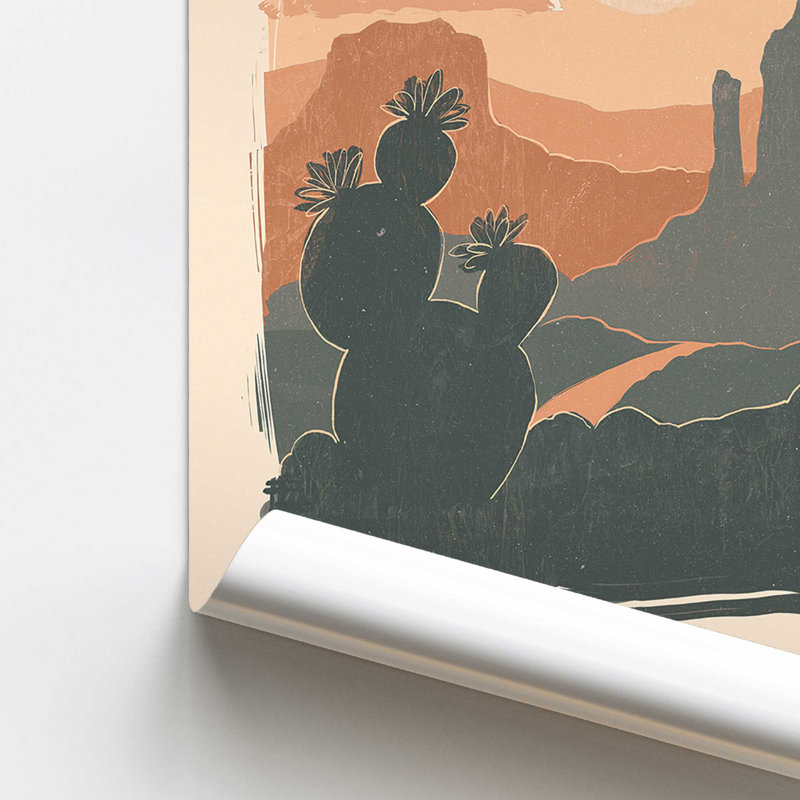 Cactus Silhouettes I Print dans un cadre, H 10 po x l 8 po, Frameless Print