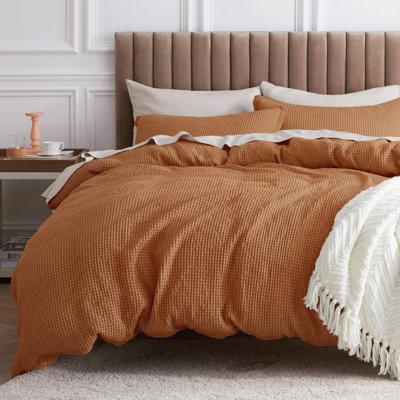 Ensemble de housse de couette à tissage gaufré 100% coton Essential Collection