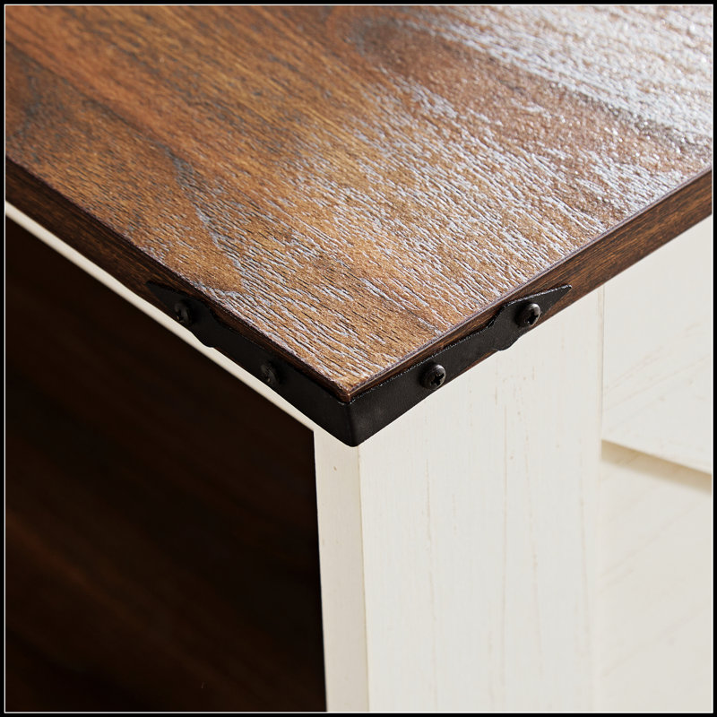 Table basse spacieuse à deux niveaux avec rangement, design rustique en bois pour une utilisation polyvalente et une organisation améliorée.