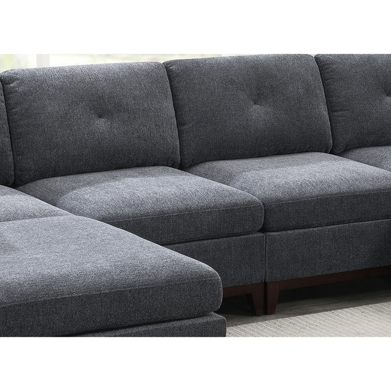 Chaise sans accoudoirs en chenille gris cendré Ash Ash