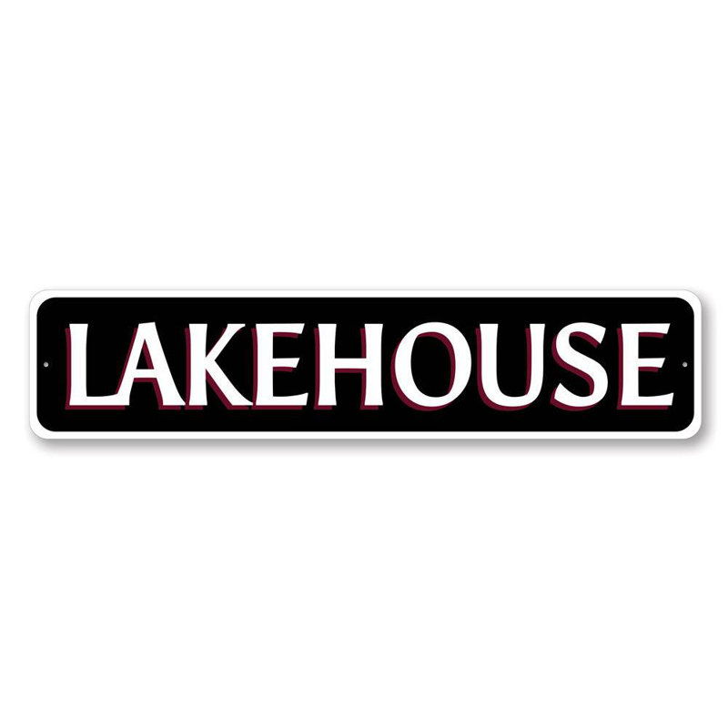 Plaque en aluminium Lake House, H 6 po x l 24 po x P 0,06 po