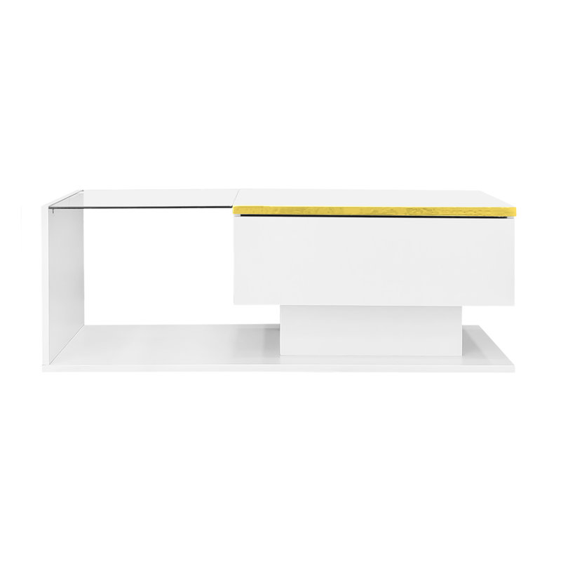 Table basse moderne Ashbury 35,4 pouces avec éclairage DEL et panneau de particules durable