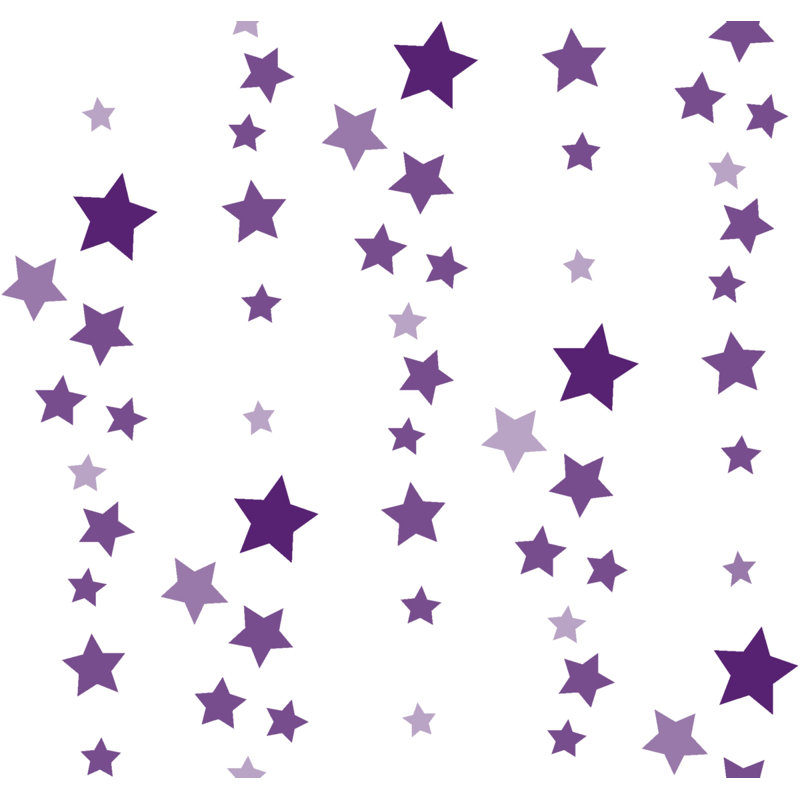 Twin Purple Star Print Microfiber Deep Pocket Sheet Set