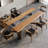 Brown Rectangular Solid Wood Dining Table-55386267