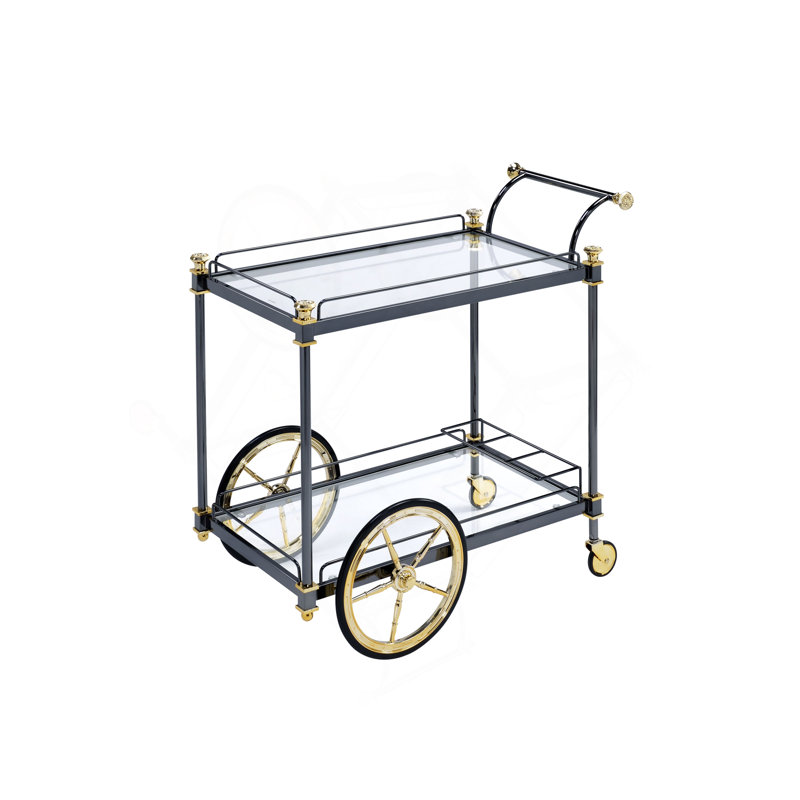 Chariot de service en verre polyvalent et élégant avec plusieurs options de rangement