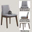 Ensemble de 2 chaises d'appoint Kaela en tissu gris clair et finition noyer