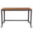 Coventry Computer Table and Desk in Brown Oak Wood Grain Finish with Metal Wheels