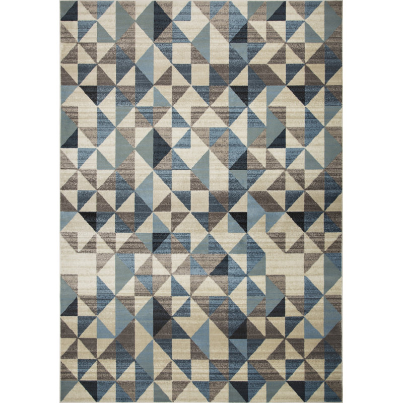 Tapis bleu 5 pi x 8 pi Dhurrie