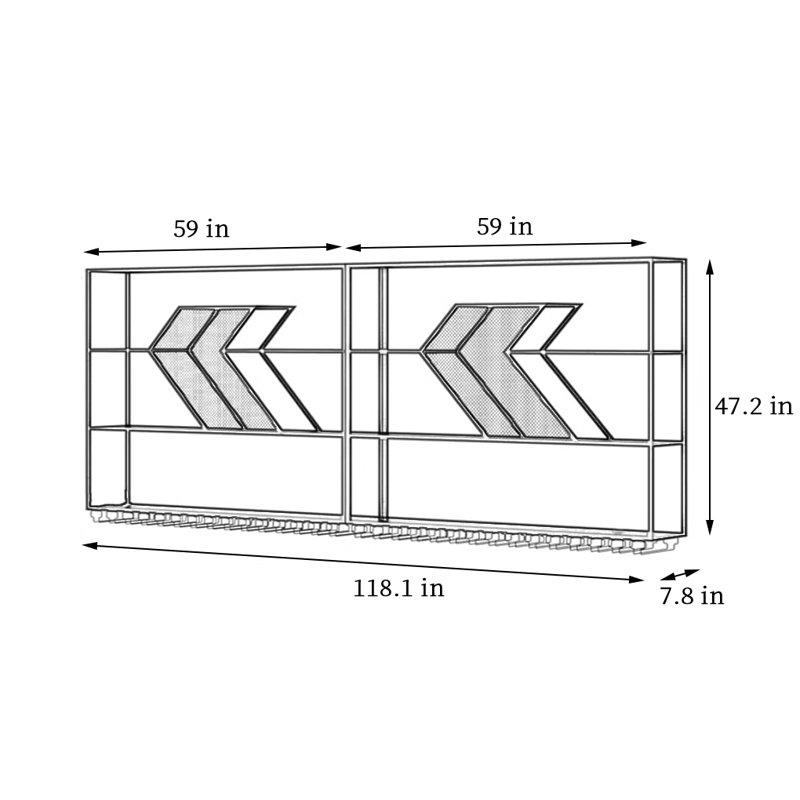 Creative Arrowhead Iron Wine Rack, 47.2" H x 118.1" W x 7.8" D