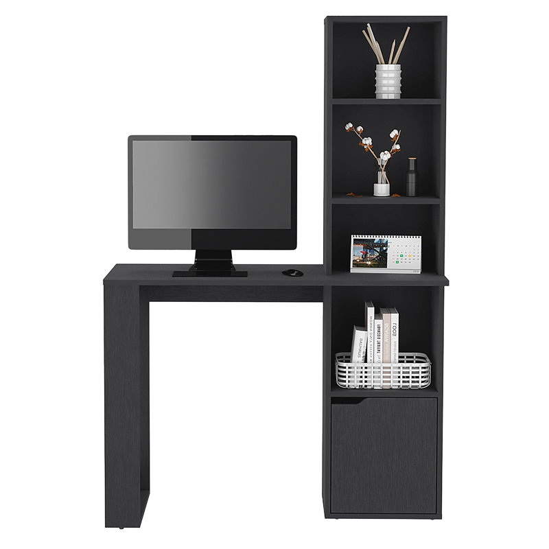 Bureau d'écriture avec bibliothèque et armoire, Noir