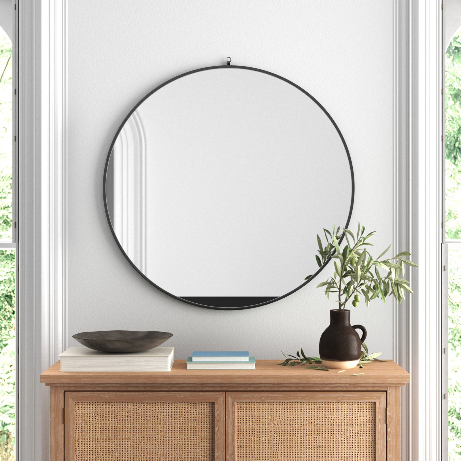 Cassie Accent Mirror, Black, 45" x 45"