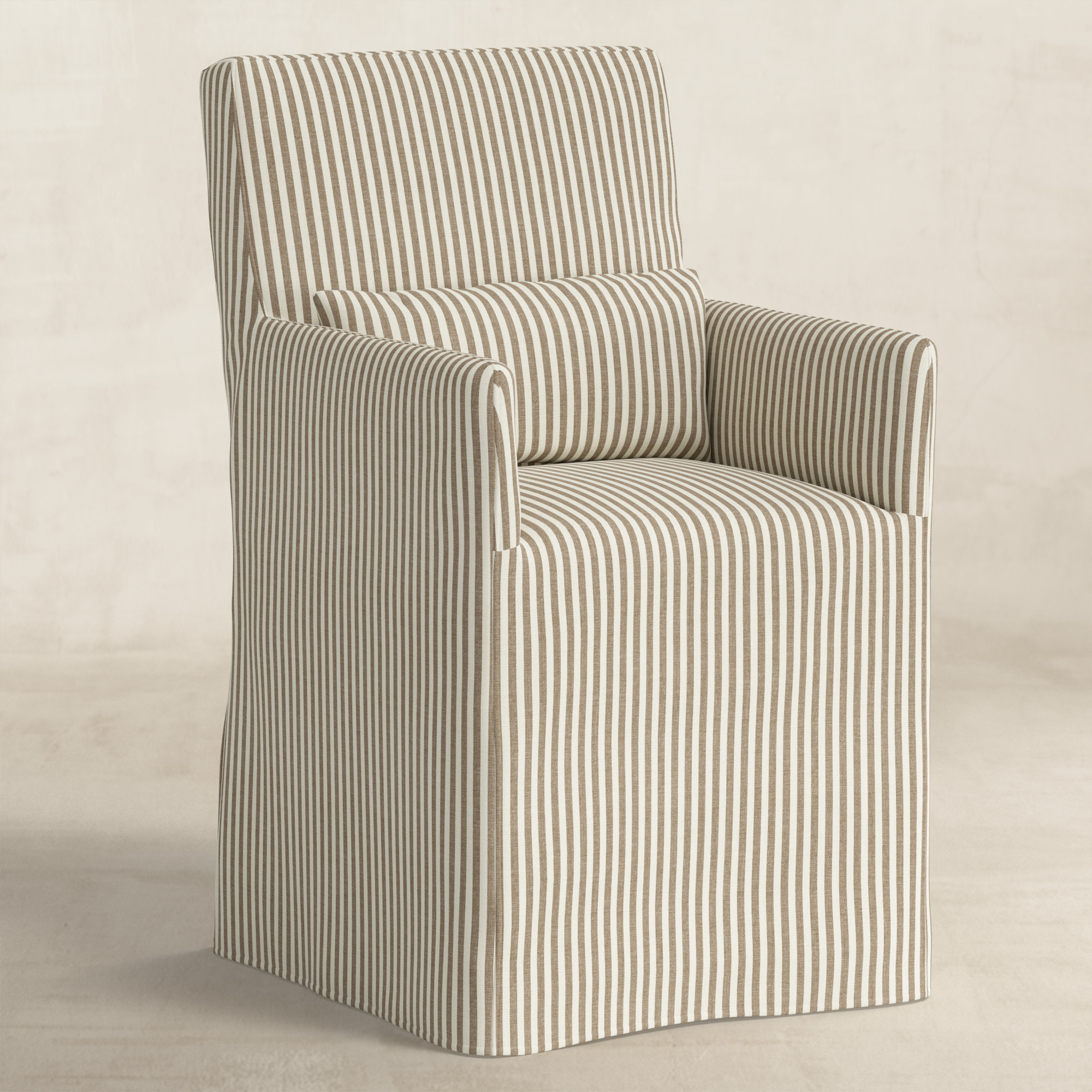 Lindy Dining Chair- Slipcover Only, Burlap Striped