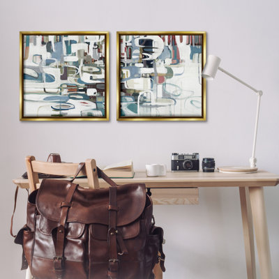 "Chaotic Intertwining Shapes" par Lisa Ridgers, 2 pièces sur toile