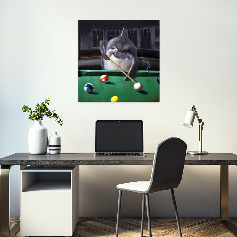 «Pool Shark», poisson, art urbain contemporain, H 18 po x l 18 po