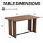 Table de salle à manger rectangulaire en bois de 63 po pour la cuisine, table à manger pour 4 à 6 personnes avec pieds robustes-2028247024