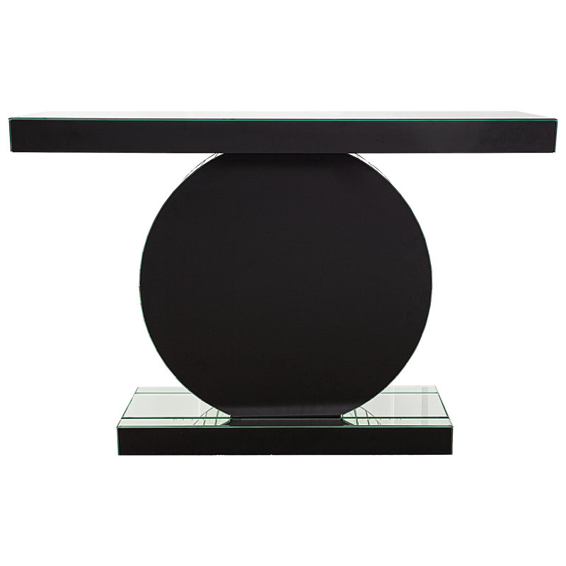 120cm Mirrored Console Table and Sunburst Round Wall Mirror Glam Set