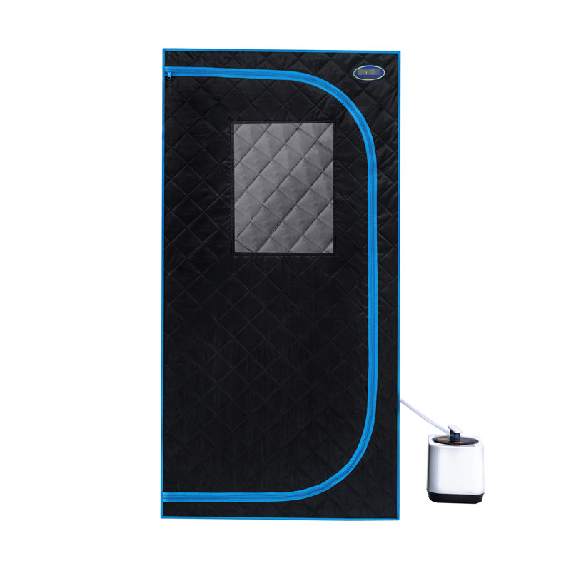 Black Portable Size Steam Tent - Personal Home Spa Solution. Equipped With Generator, Remote Control, Foldable Chair. Easy Setup, Heating. & Ul Verified. Thermal Insulation, Waterproof Fabric. 360