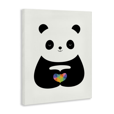 Art mural sur toile Panda & Geometric Heart, design par Andy Westface