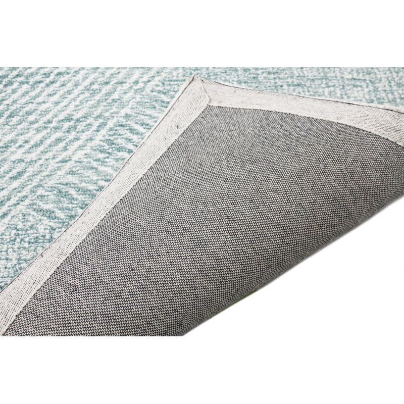 Handmade Teal Wool Tufted Runner Rug 2'6" x 8'