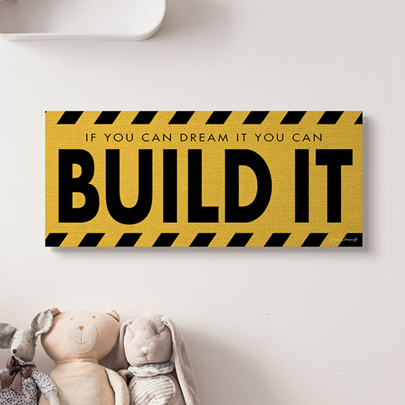 «Abdu Dream It Build It», art de la construction, Toile tendue, H 17 po x l 40 po x P 1,5 po