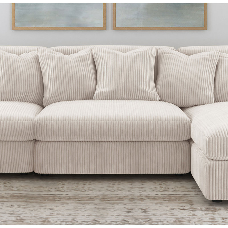 Fauteuil rembourré Thiego sable, Sand Corduroy (Fine-wale)