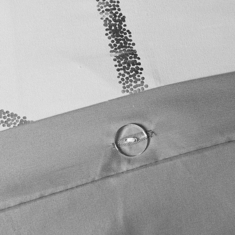 Housse de couette séduisante gris / argenté simple / simple TG avec détails et attaches intérieures