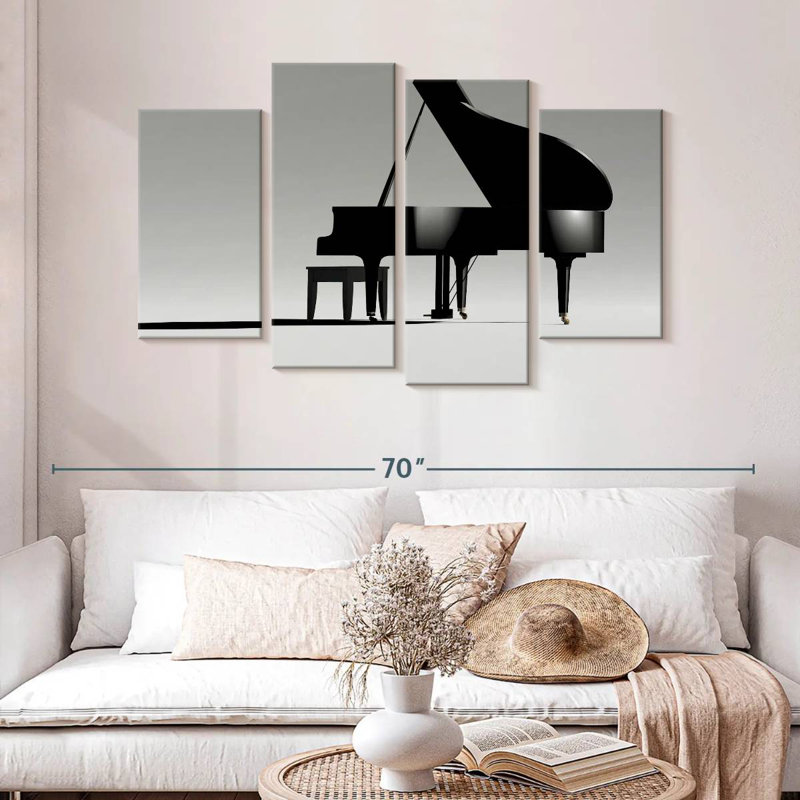 Piano à queue Abarca sur fond blanc, H 32 po x l 52 po