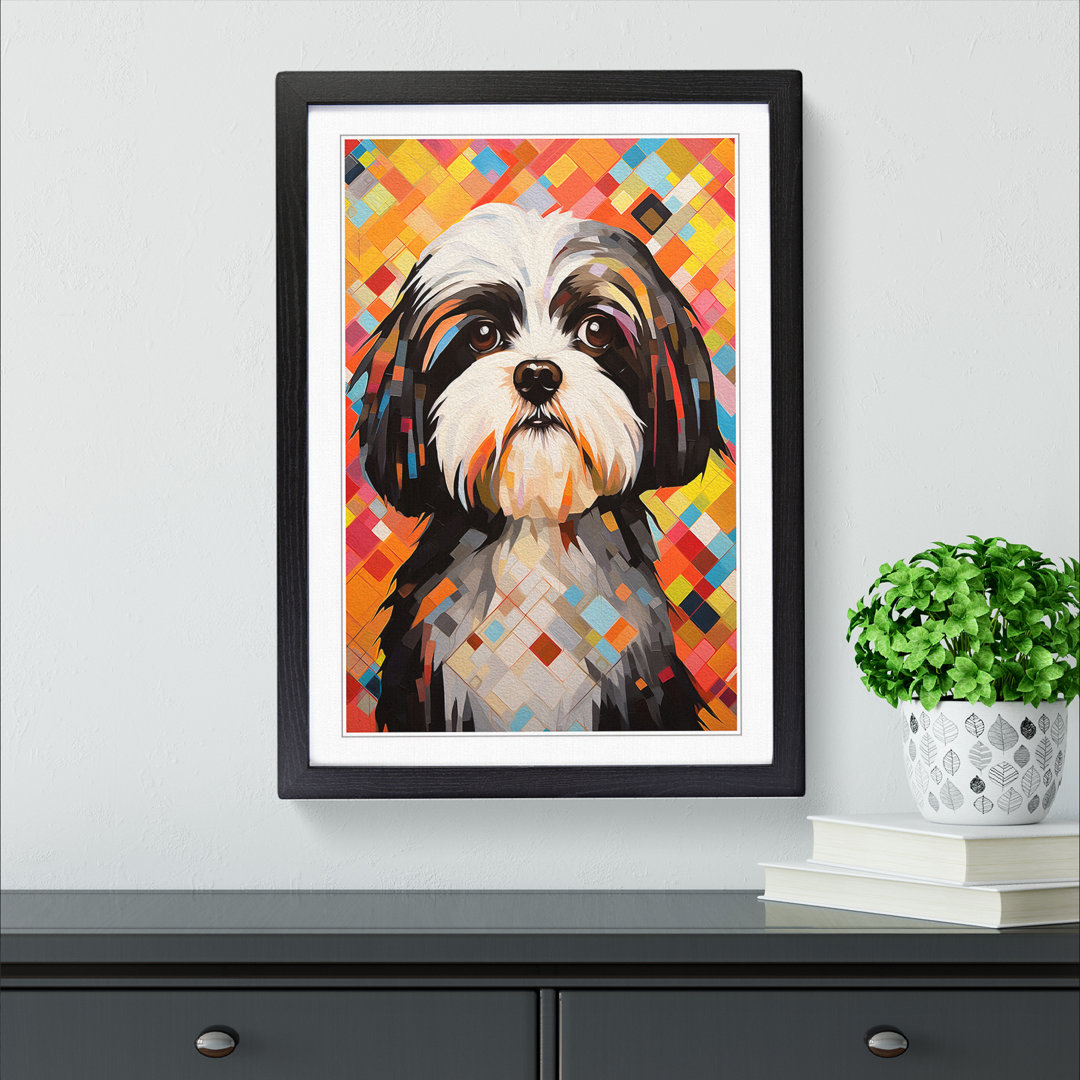Shih Tzu Constructivism - Framed Print