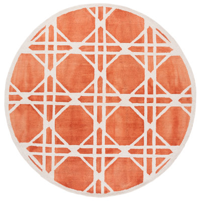 Whit Hand Tufted Wool Geometric Rug