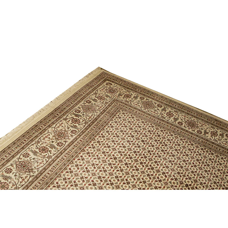 Hand-Knotted High-Quality Ivory Area Rug