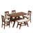 6-Piece Wood Counter Height Dining Table Set With Storage Shelf, Kitchen Table Set With Bench And 4 Chairs-937328649
